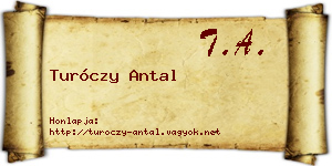 Turóczy Antal névjegykártya